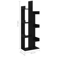 Miniatyr av produktbild för Bokhylla svart 48x25,5x140 cm konstruerat trä