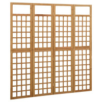 Produktbild för Rumsavdelare/Spaljé 4 paneler massiv furu 161x180 cm