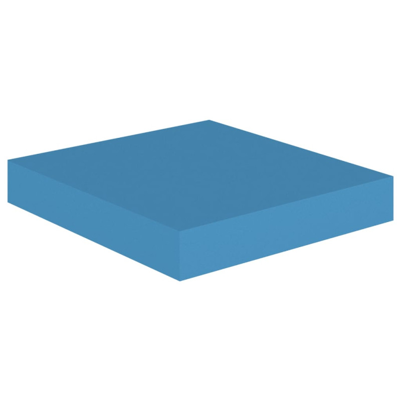 Produktbild för Svävande vägghylla blå 23x23,5x3,8 cm MDF