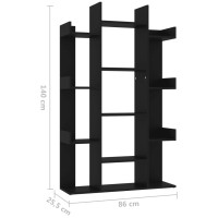 Produktbild för Bokhylla svart 86x25,5x140 cm konstruerat trä