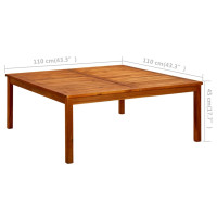 Produktbild för Trädgårdsbord 110x110x45 cm massivt akaciaträ