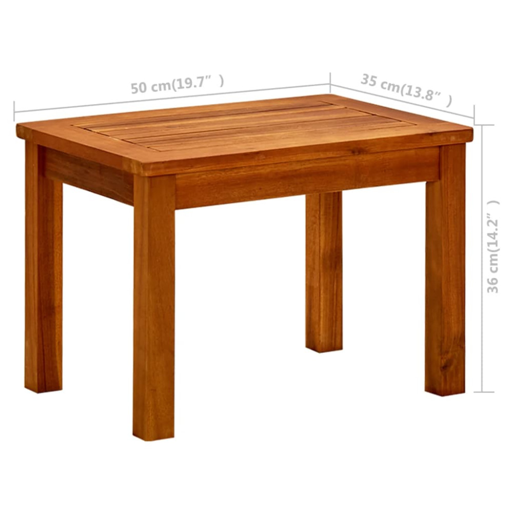 Produktbild för Trädgårdsbord 50x35x36 cm massivt akaciaträ