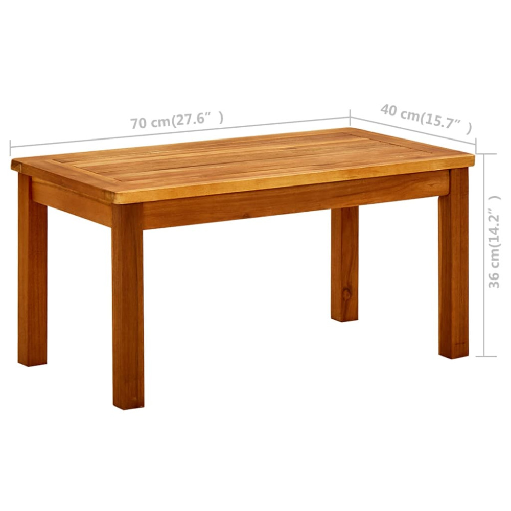 Produktbild för Trädgårdsbord 70x40x36 cm massivt akaciaträ