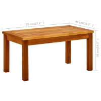 Produktbild för Trädgårdsbord 70x40x36 cm massivt akaciaträ