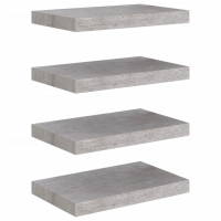 Produktbild för Svävande vägghyllor 4 st betonggrå 40x23x3,8 cm MDF