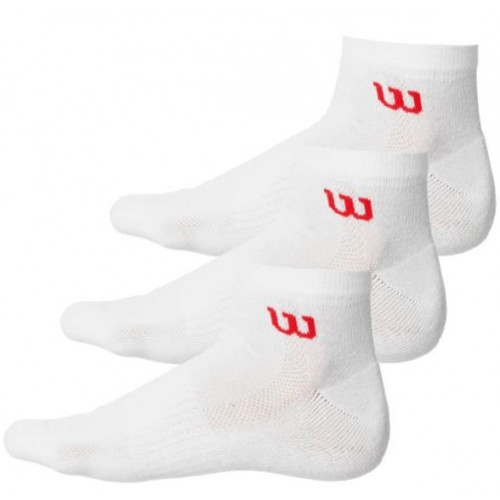 Wilson WILSON Mens Quarter Socks 3-pack White