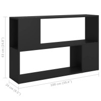 Miniatyr av produktbild för Bokhylla svart 100x24x63 cm konstruerat trä
