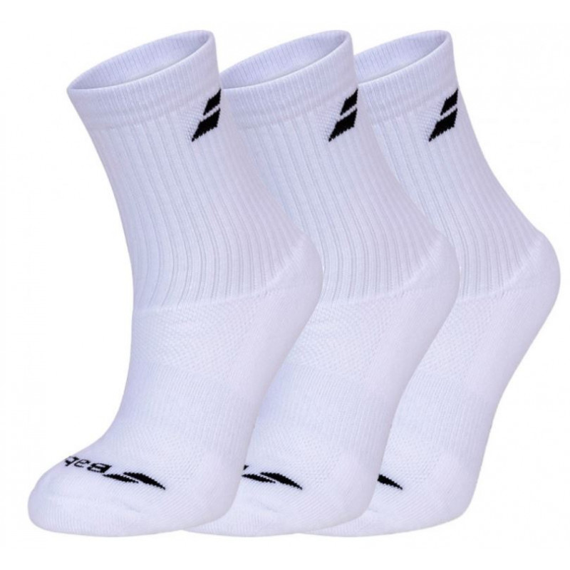 Produktbild för BABOLAT 3-pack Crew Socks White (43-46)