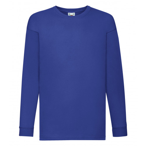 Fruit of the Loom Kids Valueweight Long Sleeve T Royal Blue