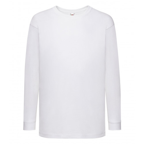 Fruit of the Loom Kids Valueweight Long Sleeve T White