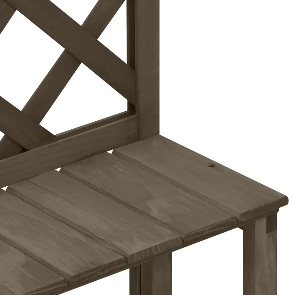 Produktbild för Växtställ med spaljé grå 70x42x115 cm massivt granträ