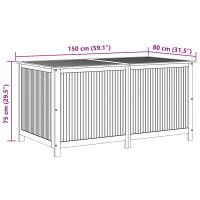 Produktbild för Dynbox 150x80x75 cm massivt akaciaträ
