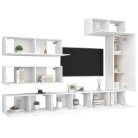 Produktbild för TV-skåp 7 delar vit konstruerat trä