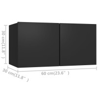 Miniatyr av produktbild för TV-skåp 4 delar svart konstruerat trä