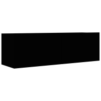 Produktbild för TV-skåp set 6 delar svart konstruerat trä
