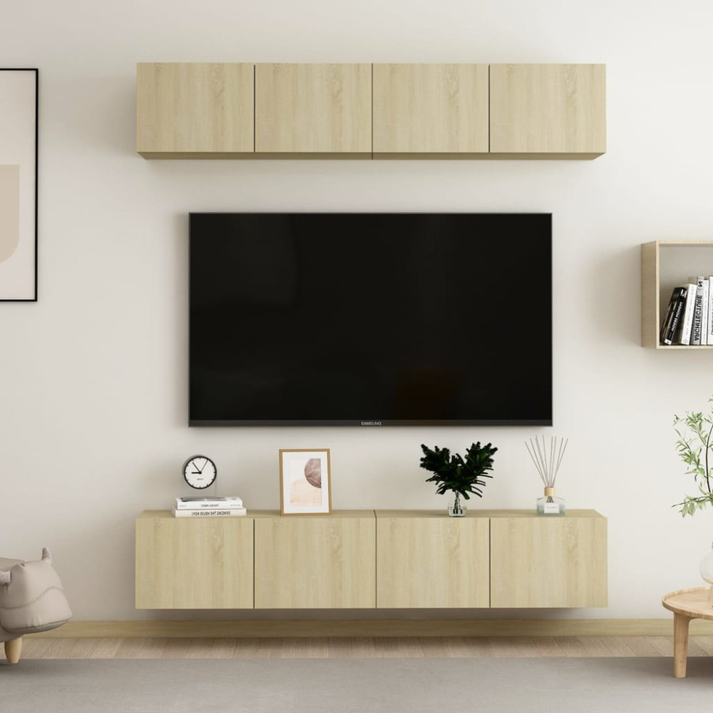 Produktbild för TV-skåp 4 delar sonoma-ek 80x30x30 cm konstruerat trä