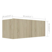 Produktbild för TV-skåp 4 delar sonoma-ek 80x30x30 cm konstruerat trä
