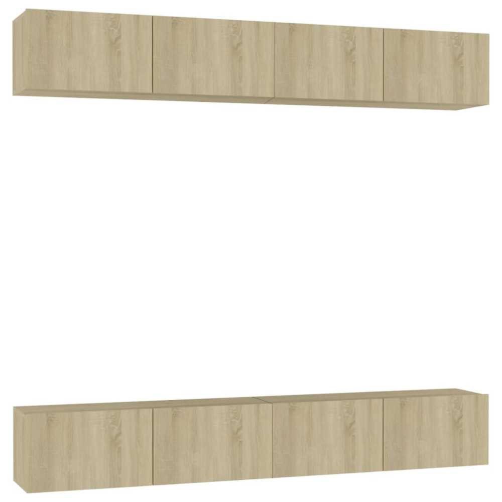 Produktbild för TV-skåp 4 delar sonoma-ek 100x30x30 cm konstruerat trä