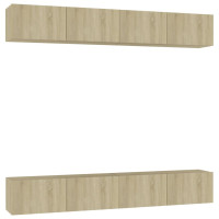 Produktbild för TV-skåp 4 delar sonoma-ek 100x30x30 cm konstruerat trä