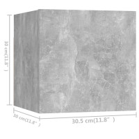 Produktbild för TV-skåp 7 delar betonggrå konstruerat trä