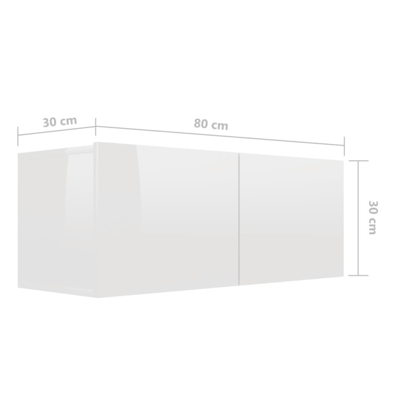 Produktbild för TV-skåp 8 delar vit högglans spånskiva