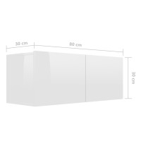 Produktbild för TV-skåp 6 delar vit högglans spånskiva