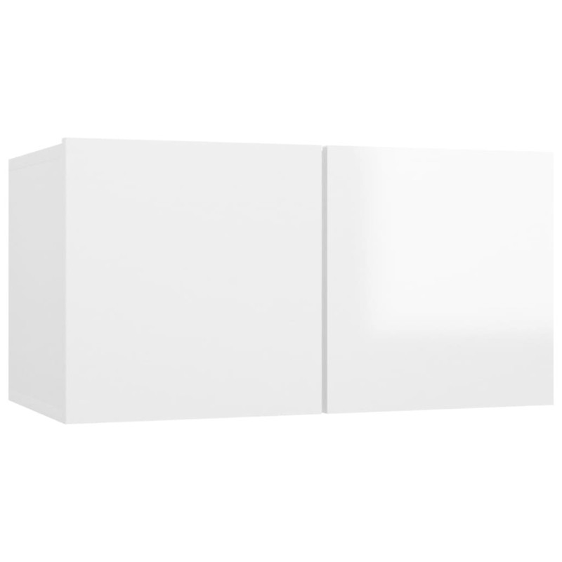 Produktbild för TV-skåp 4 delar vit högglans spånskiva