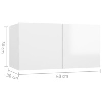 Miniatyr av produktbild för TV-skåp 4 delar vit högglans spånskiva