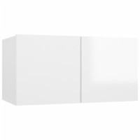 Produktbild för TV-skåp 6 delar vit högglans spånskiva