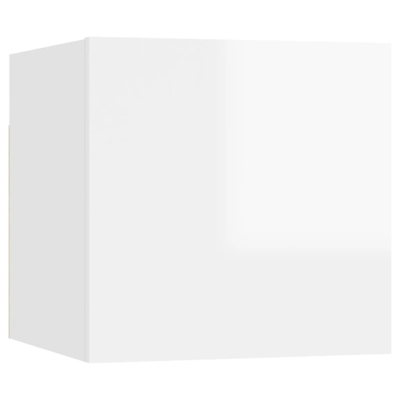 Produktbild för TV-skåp 4 delar vit högglans konstruerat trä