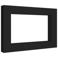 Miniatyr av produktbild för TV-skåp 8 delar svart spånskiva