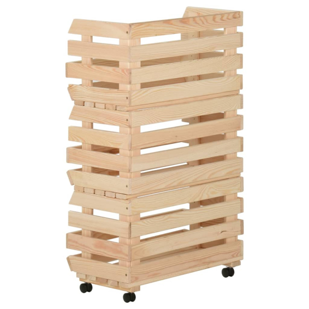 Produktbild för Grönsaksvagn 37x30x80 cm massiv furu