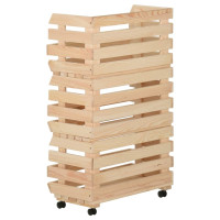 Produktbild för Grönsaksvagn 37x30x80 cm massiv furu
