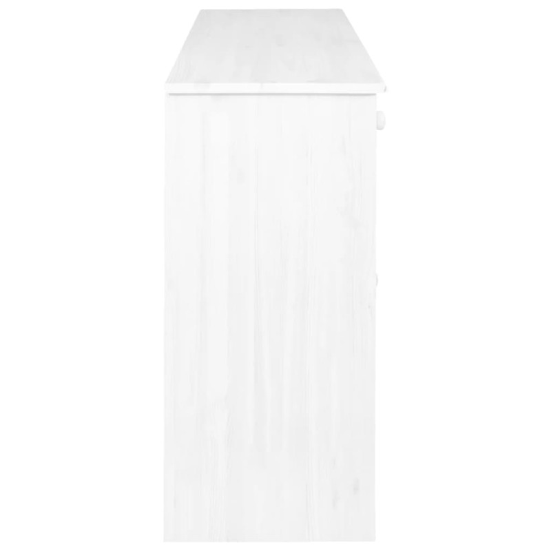Produktbild för Skänk med 6 lådor vit 113x35x73 cm massiv furu