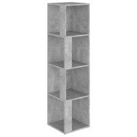 Produktbild för Hörnhylla betonggrå 33x33x132 cm konstruerat trä