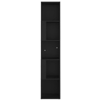 Produktbild för Hörnhylla svart 33x33x164,5 cm konstruerat trä