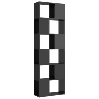 Miniatyr av produktbild för Bokhylla Rumsavdelare grå högglans 60x24x186 cm