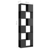Miniatyr av produktbild för Bokhylla Rumsavdelare grå högglans 60x24x186 cm