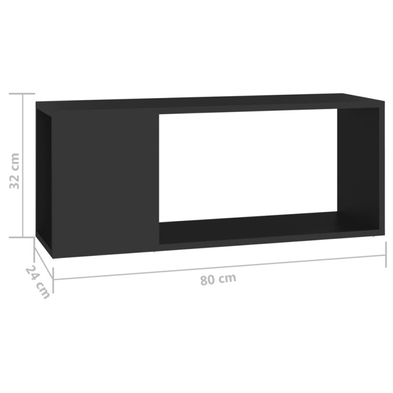 Produktbild för TV-bänk svart 80x24x32 cm konstruerat trä