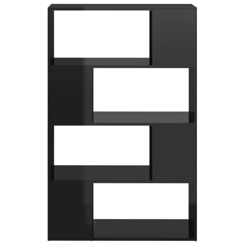Produktbild för Bokhylla Rumsavdelare svart högglans 80x24x124,5 cm