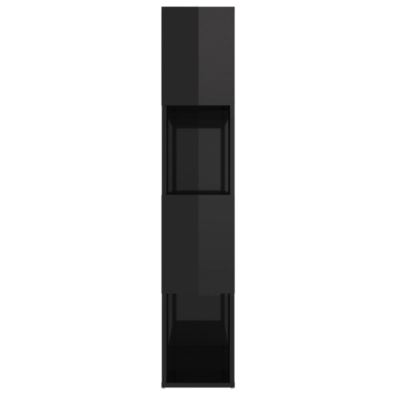 Produktbild för Bokhylla Rumsavdelare svart högglans 80x24x124,5 cm