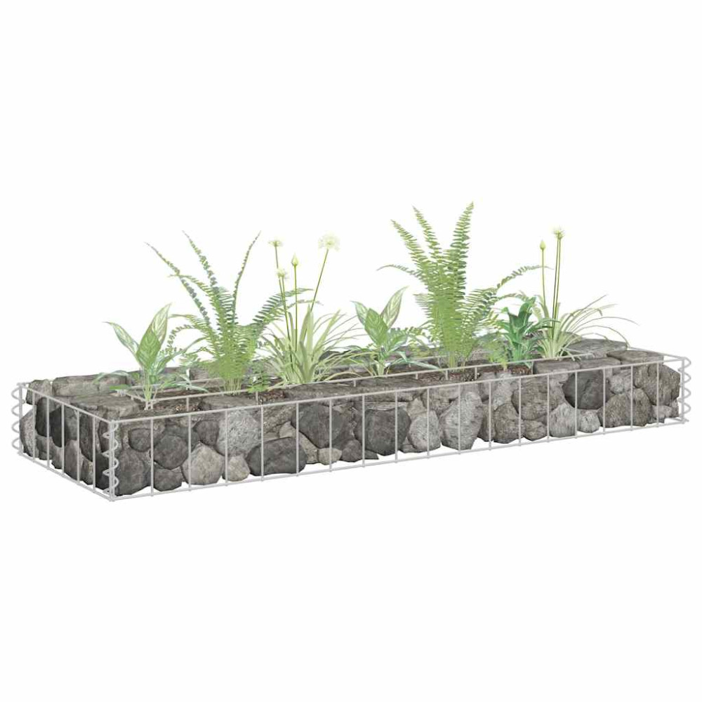 Produktbild för Planteringsgabion upphöjd galvaniserat stål 90x30x10 cm