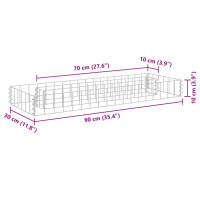 Produktbild för Planteringsgabion upphöjd galvaniserat stål 90x30x10 cm