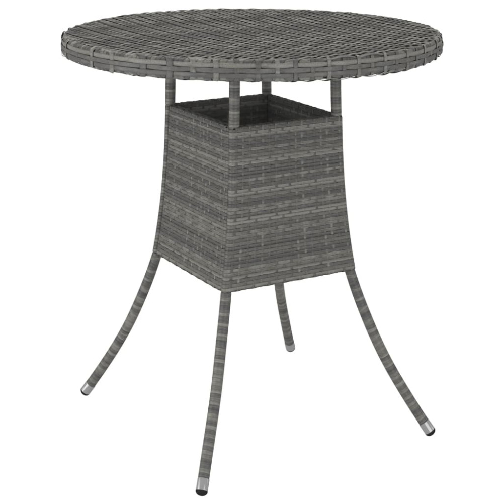 Produktbild för Trädgårdsbord grå 70x70x73 cm konstrotting