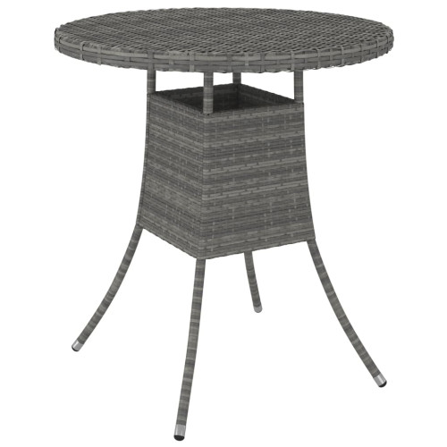 vidaXL Trädgårdsbord grå 70x70x73 cm konstrotting