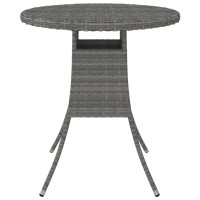 Produktbild för Trädgårdsbord grå 70x70x73 cm konstrotting