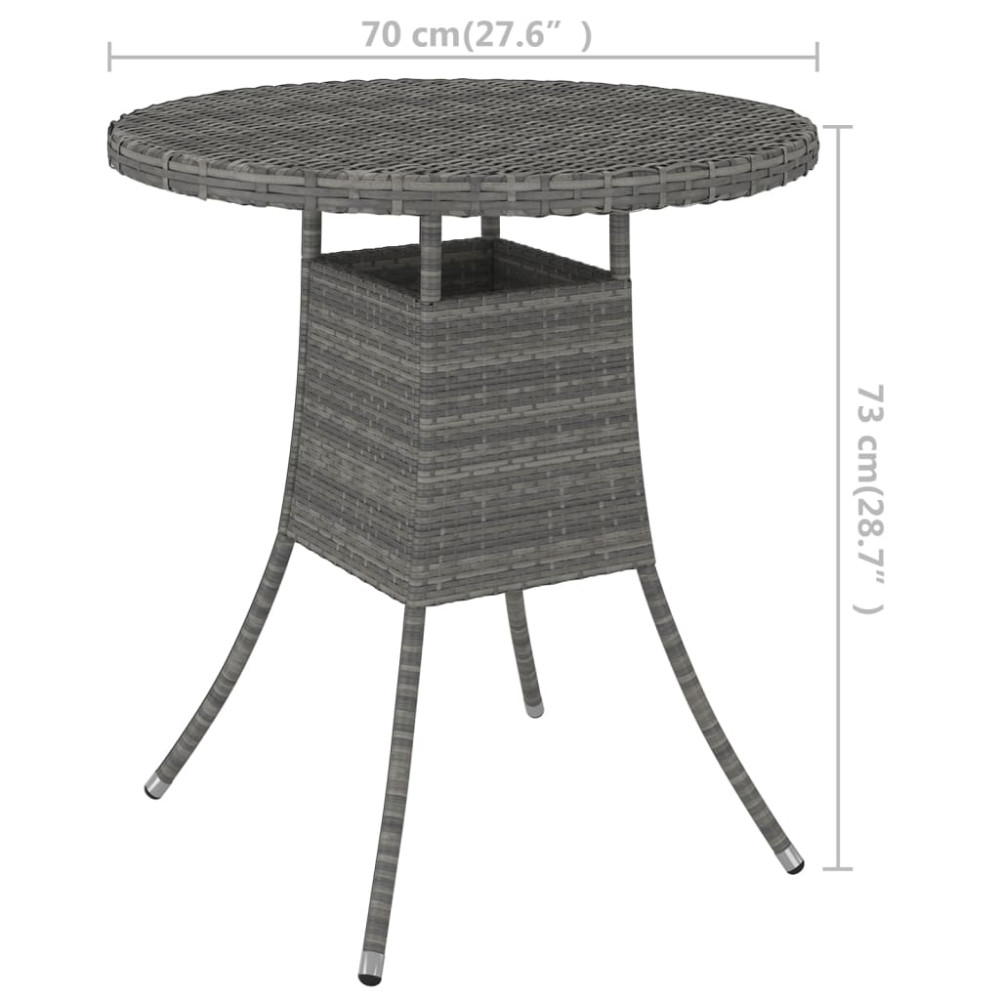 Produktbild för Trädgårdsbord grå 70x70x73 cm konstrotting