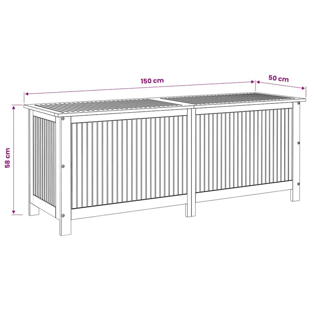Produktbild för Trädgårdslåda 150x50x58 cm massivt akaciaträ