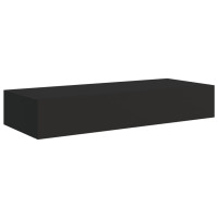 Produktbild för Väggmonterad låda 2 st svart 60x23,5x10 cm MDF