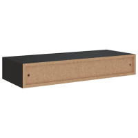 Produktbild för Väggmonterad låda 2 st svart 60x23,5x10 cm MDF